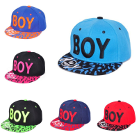 Unisex Boy Letter Embroidery Baseball Cap Leopard Brim Snapback Adjustable Hat