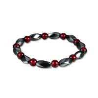 Unisex Red Agate Beaded Chain Health Magnetic Bracelet Healing Jewelry