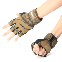 Unisex Super Fiber Weight Lifting Gloves Gym Exercise Fitness Fingerless Body Training Mittens