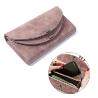 Universal 10 Card Slot Double Flip Multi Layer Suede Matte Phone Wallet For Phone Under 5.5 Inch