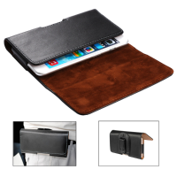Universal Clip On Magnetic Flip Cover Waist Bag Pu Leather Phone Wallet For Phone Under 6 Inch