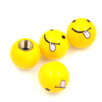 Universal Gas Nozzle Cover With Smiling Tongue Face Valve Caps Car Decoration Four Pack