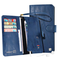 Universal Multi Functional Wallet Card Pu Case Bag With Strap For 6 Inch Smartphone