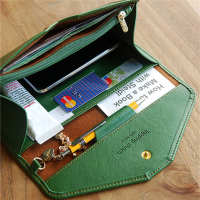 Universal Pu Leather Large Capacity Card Slot Stylus Purse Clutch Wallet For Phone Under 5.5 Inch