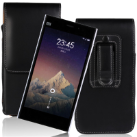 Universal Waist Hanged Up Down Leather Case Phone Bag For Smartphones Under 5 Inch