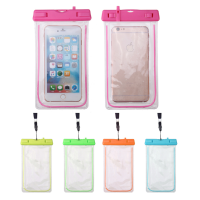 Universal Waterproof Fluorescent Underwater Pouch Case Cover For Under 6.2 Inch Smartphone