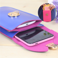 Universal Woman Double Layer Wallet Case Phone Bag Mobile Package For Under 5.8 Inch Phone