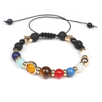 Universe Colorful Planet Beads Gemstone Chakra Star Bracelet