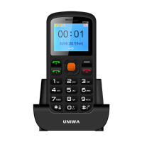 Uniwa V708 1.77 Inch 800mah Charging Cradle Dual Sim Dual Standby Torch One Key Mobile Phone(english German French Greek Polish Hebrew Language Version)