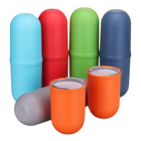 Usar 2 In 1 Travel Toothbrush Holder Outdoor Camping Water Cup Toothpaste Storage Case