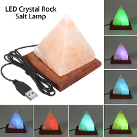 Usb Pyramid Air Purifier Energize Ionized Rock Salt Led Rgb Night Light Table Lamp