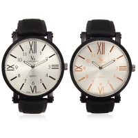 V6 Men Fashion Sports Round Quartz Silicone Simple Style Watch