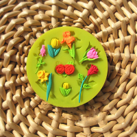 Valentine Rose Lily Tulip Fondant Cake Mold Liquid Silicone Mould
