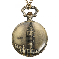 Vintage Big Ben Pattern Bronze Quartz Pocket Watch