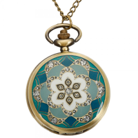 Vintage Bronze Flower Pattern Quartz Pocket Watch