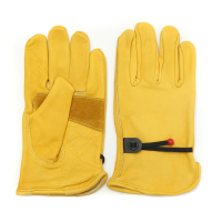 Vintage Leather Yellow Motorcycle Motorbike Sport Racing Gloves S M L XL