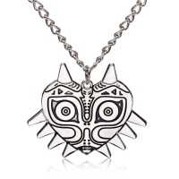 Vintage Punk Silver Color Mask Pendant Necklace Men Jewelry