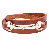 Vintage Simple Multilayer Leather Women Bracelet Buckle