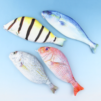 Wam Pc 07 Fish Pencils Case Cute Simulation Cloth Plush Fish Pen Box Large Capacity School Stationer
