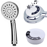 Waterproof Music Handheld Shower Abs Chrome Assemble Bluetooth Speaker Shower Head Answer Phone Call