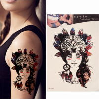 Waterproof Temporary Tattoos Tribal Girl Body Arm Leg Art Sticker Removable