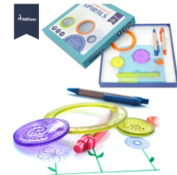 Wheels Spiral Draw Set Diy Geometric Stencil Design Draw Kid Art Craft Creative