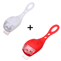 White&red Bicycle Bike Light Waterproof Silicone Led Flashlight
