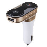 Wireless Bluetooth Hands free Auto FM Transmitter MP3 Player USB Car Charger Gold