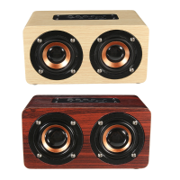 Wireless Speaker Bluetooth Super Bass 3d Surround Stereo Wooden Dual Loudspeaker