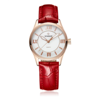 Wishdoit 005 Fashion Women Quartz Watch Roman Numerals Flower Iron Tower Wrist Watch