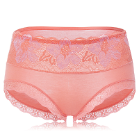 Woman Comfy Cotton Embroidery Mid Waist Panties Sexy Lacy Hips Up Breathable Underwear