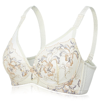 Woman Elegant Lace Embroidery Underwire Sexy Dark V Adjustment Gather Breathable Thin Bras