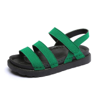 Women Black Thick Flat With Sandals Students Rome Fashion Pregnant Pu Rubber Shoes