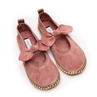 Women Bowknot Round Toe Slip On Suede Outdoor Flat Casual Shoes