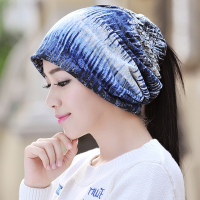 Women Casual Beanie Hat Autumn Warmer Skull Bonnet Cap Dual Use Collar Scarf
