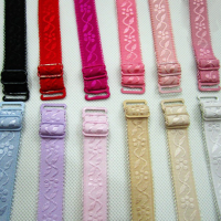 Women Comfortable Multicolor Embroidery Pattern Jacquard Elastic Bra Shoulder Straps