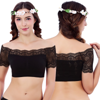 Women Comfy Lace Seamless Render Bra Short Sleeves Wrapped Chest Bra