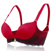 Women Comfy Seamless Adjustment Gather Smooth Brassiere Sexy Lacy Wire Free Push Up Bras
