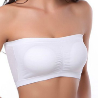 Women Comfy Soft Seamless Wireless Padding Anti Exposure Strapless Tube Top