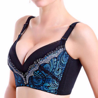 Women Cozy Soft No Rim Sleeping Bras Breathable Thin Lace Push Up Gather Adjustment Brassiere