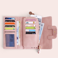 Women Fashion Large Capacity Pu Multi Slots Button Hand Wallet Bag For 5.5 Inch Smartphone