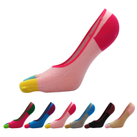 Women Five Toes Socks Nude Instep Pure And Colorful Socks Cotton Thin Elastic Non Slip Sock