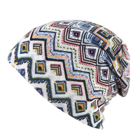 Women Knitted Printing Beanie Caps Dual Use Cycling Windproof Bonnet Cap And Scarf