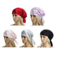 Women Ladies 100% Silk Sleeping Hats Wrap Night Caps Hair Care Soft Bonnet Hat