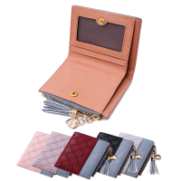 Women Leather Wallet Tassel Ladies Zipper Purse With Coin Pocket