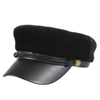 Women Patchwork Velvet French Elegant Style Beret Cap Flag H