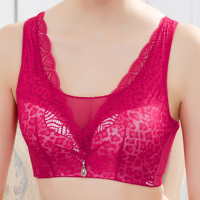 Women Plus Size Lace Wireless Comfy Full Coverage Thin Vest Bra