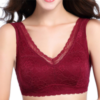 Women Plus Size Soft Wireless Lace Breathable Full Coverage Yoga Bras