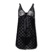 Women Plus Size V Neck Erotic See Through Strappy Lace Nightdress Babydoll