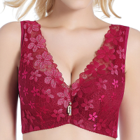 Women Sexy Flower Lace Embroidery Underwire Tank Top Full Cup Soft Thin Vest Bras